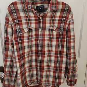 American Eagle Size Large Red Plaid Flannel Shirt